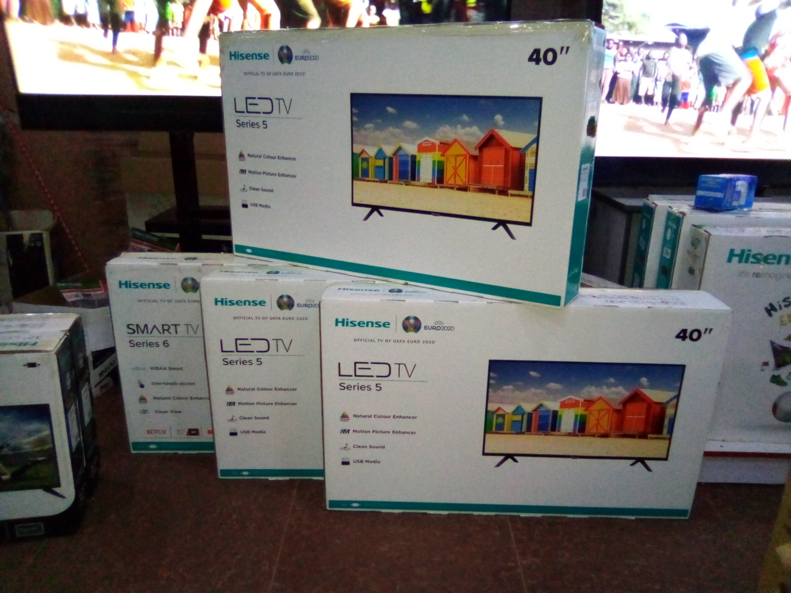 Brand new Hisense led TVs.  24" to 75"