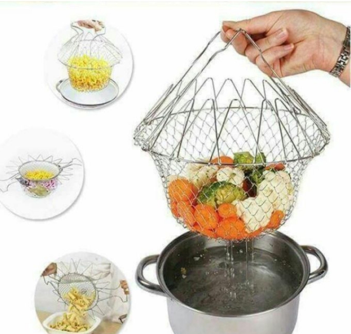 Deep frier/steaming/boiling chef basket