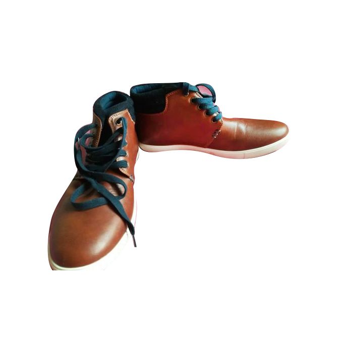 Men's High Top Lace up Sneakers – Brown