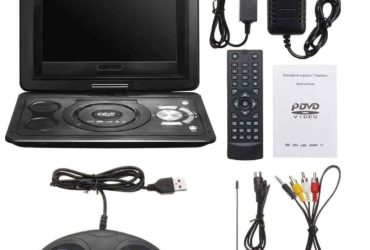 Game DVD Player, 13.9inch HD TV Portable Car DVD Player with LCD Swivel Screen, AV Input/Output, FM Radio Built-in Rechargeable Battery Support SD Card USB CD DVD