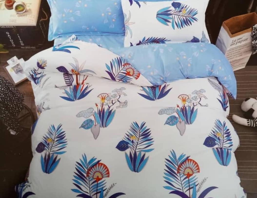 Duvet sets with curtains and a removable duvet cover