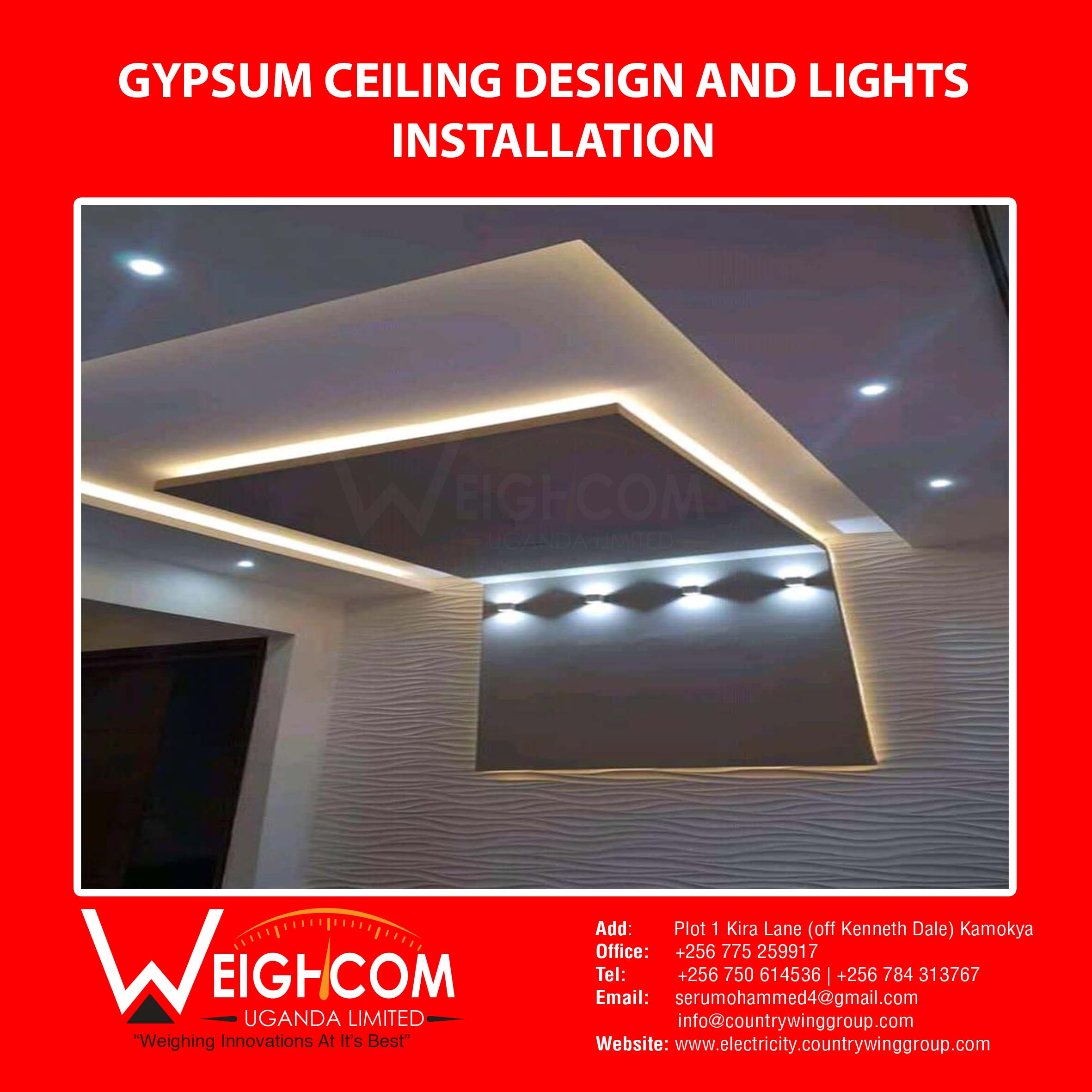 who designs gypsum ceilings in Kampala? we are here.