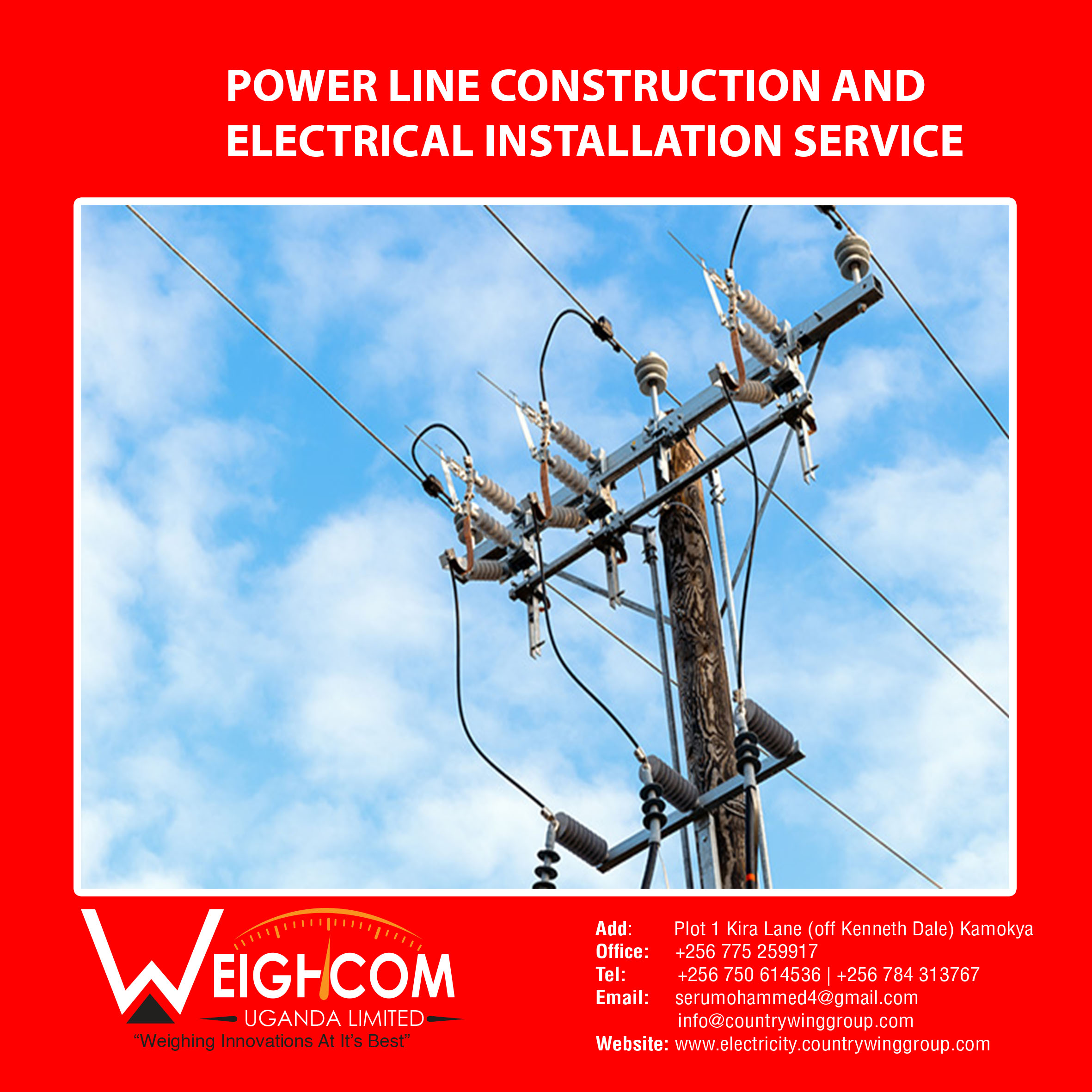 who constructs power lines in Uganda? we do.