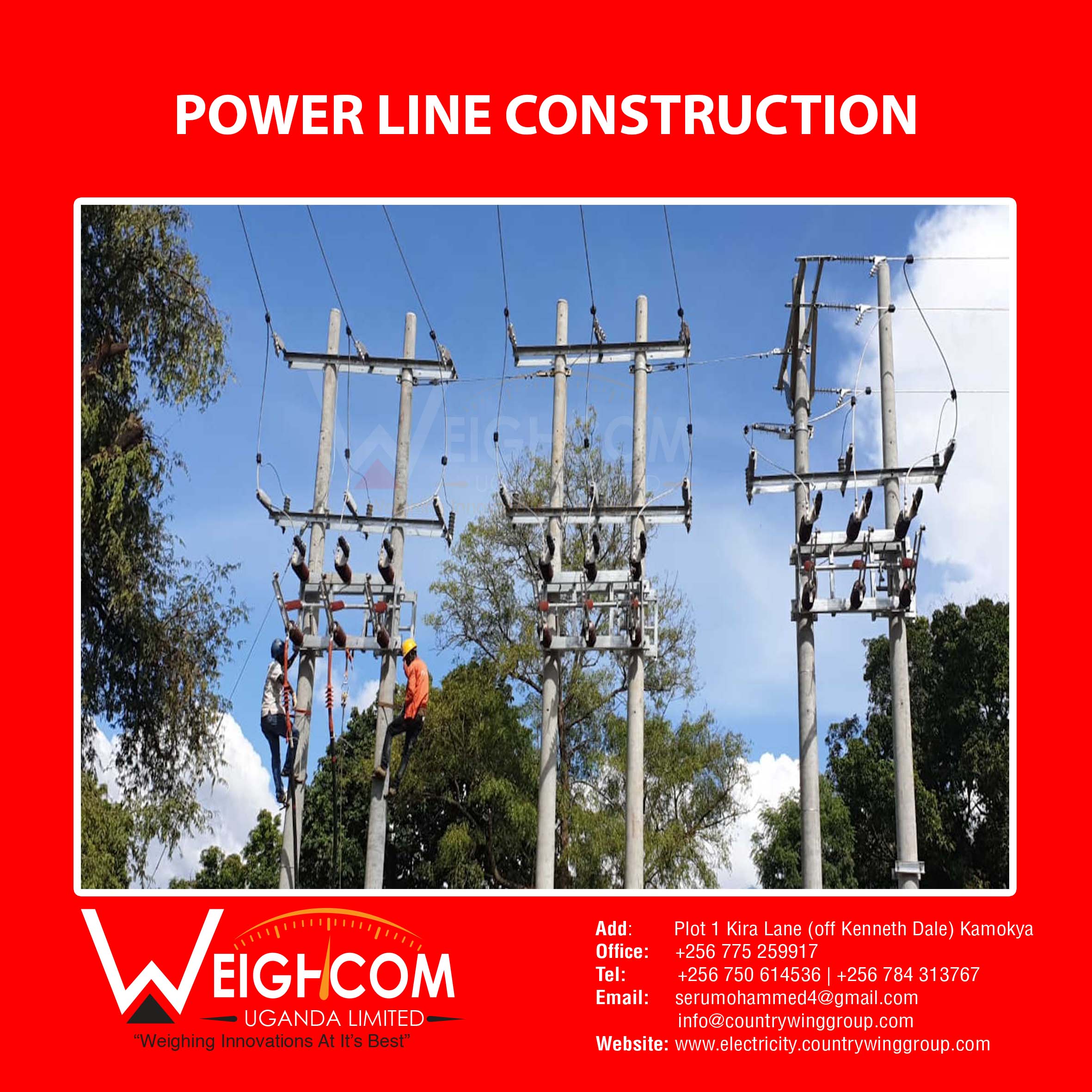 who constructs power lines in kampala? we construct them.