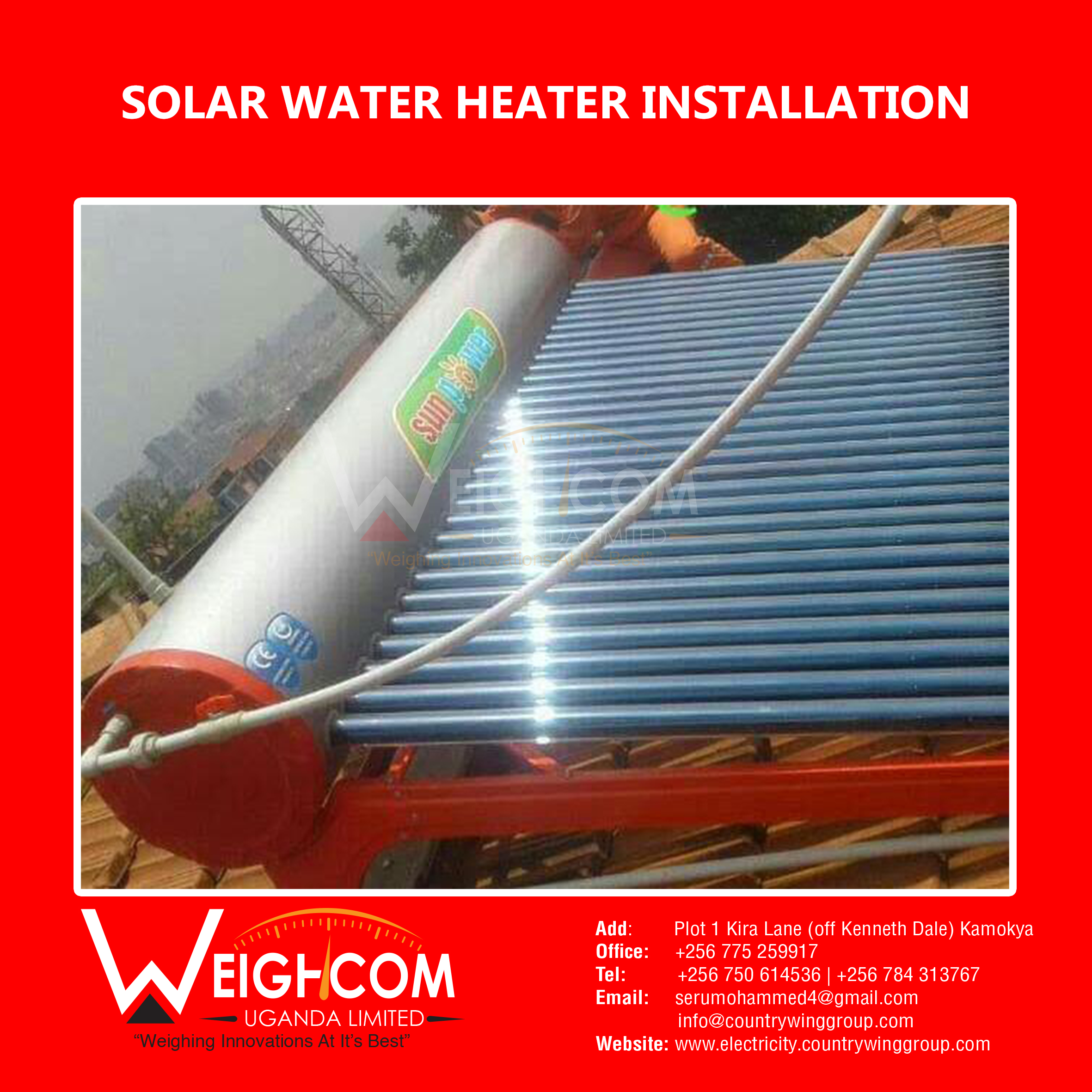 who installs solar water heaters in kampala? we do.